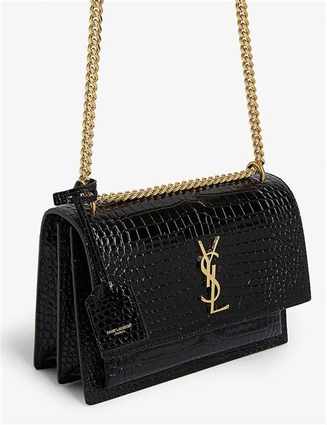 sac ysl croco|SUNSET MEDIUM IN CROCODILE.